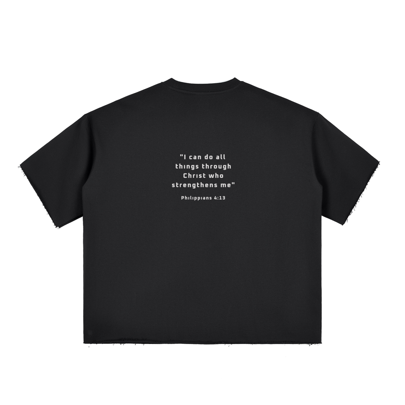 Boxy Half-Sleeve Raw-Edge T-Shirt