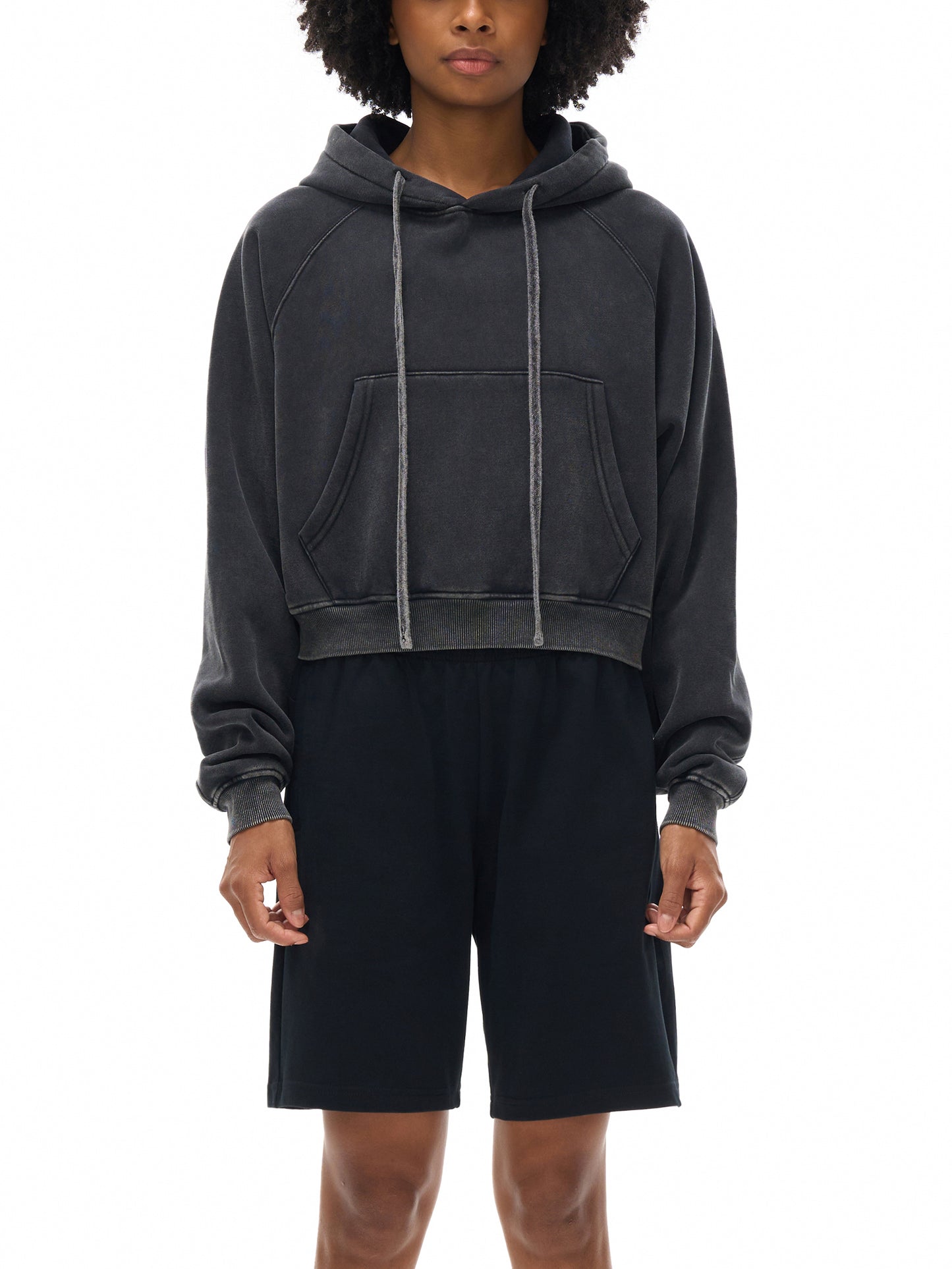 Washed Cropped Hoodie