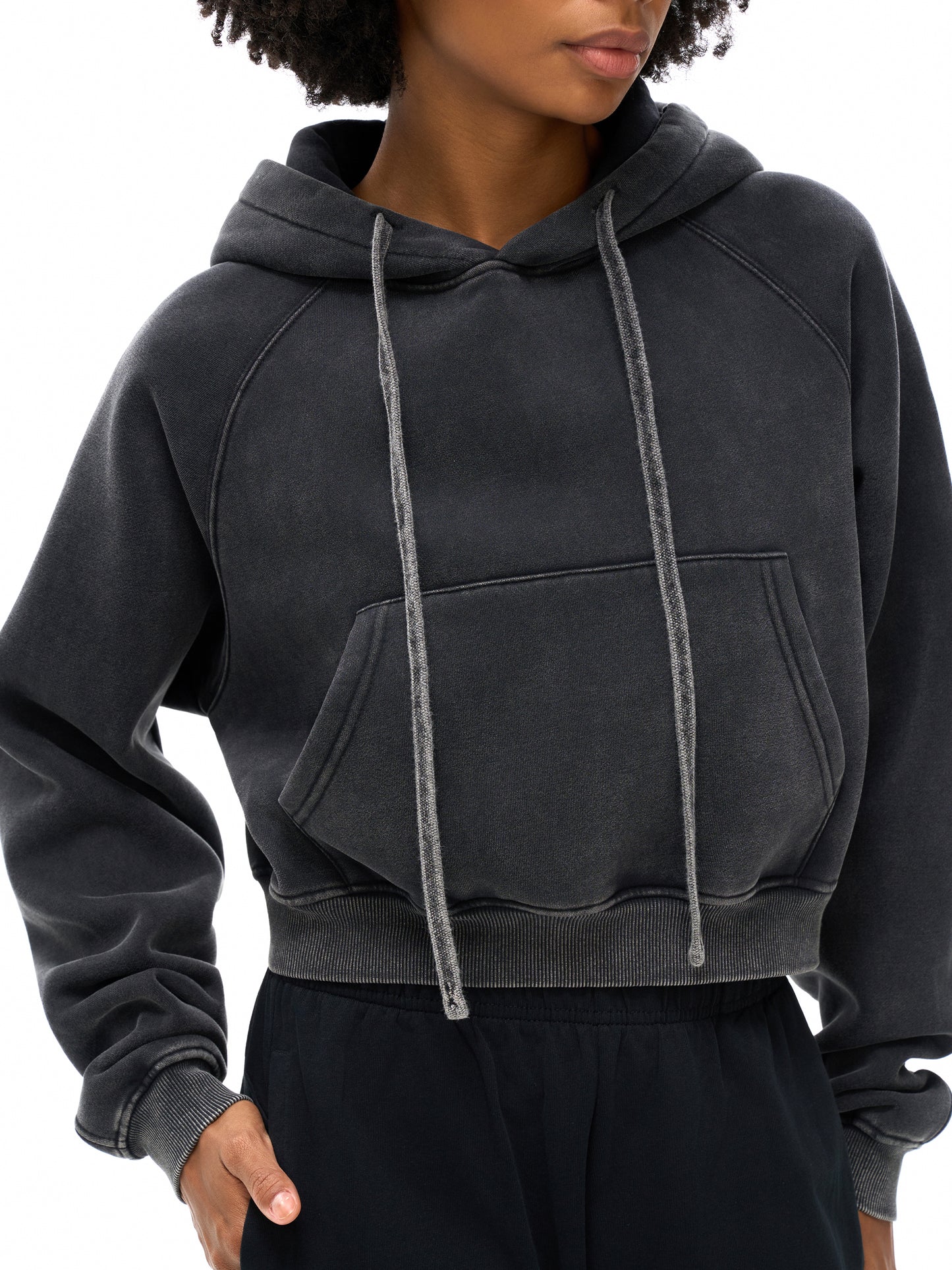 Washed Cropped Hoodie