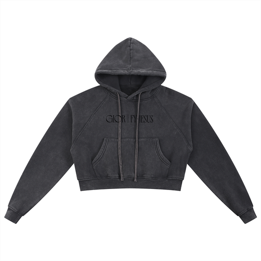 Washed Cropped Hoodie